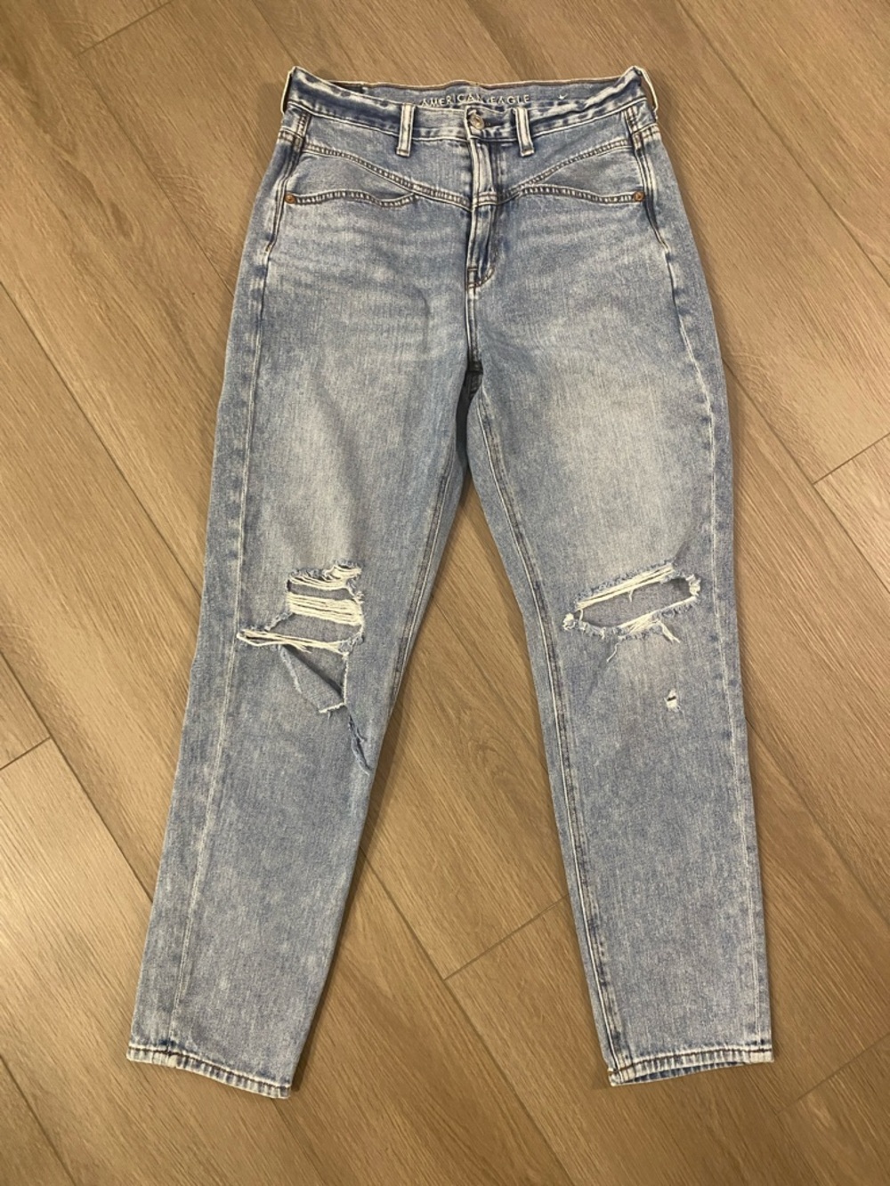 American Eagle Distressed Mom Jeans